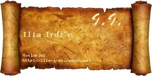Ilia Irén névjegykártya