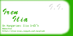 iren ilia business card